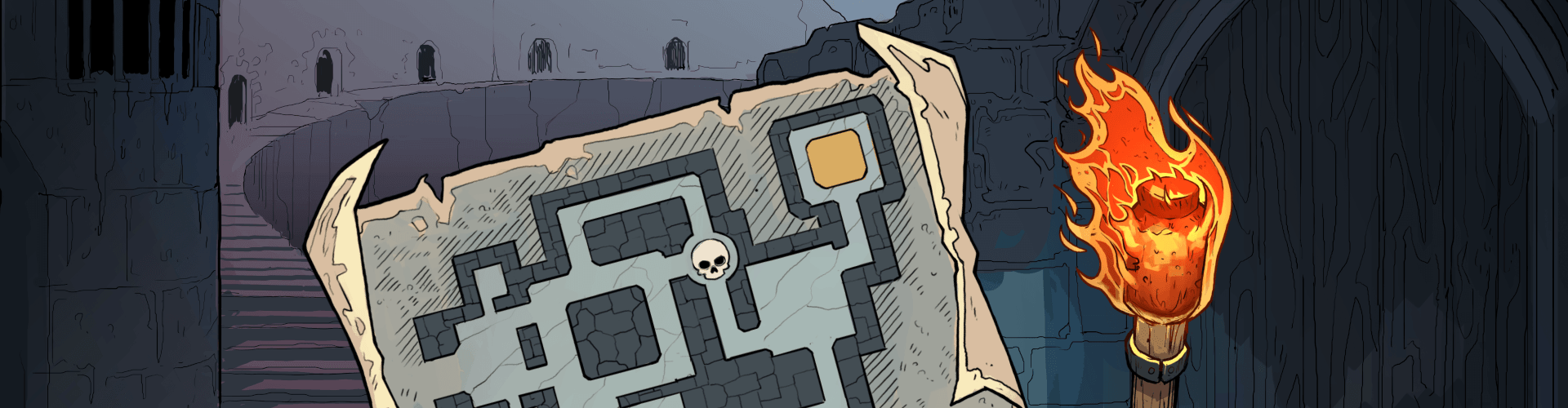 Dungeon Map Torch Banner