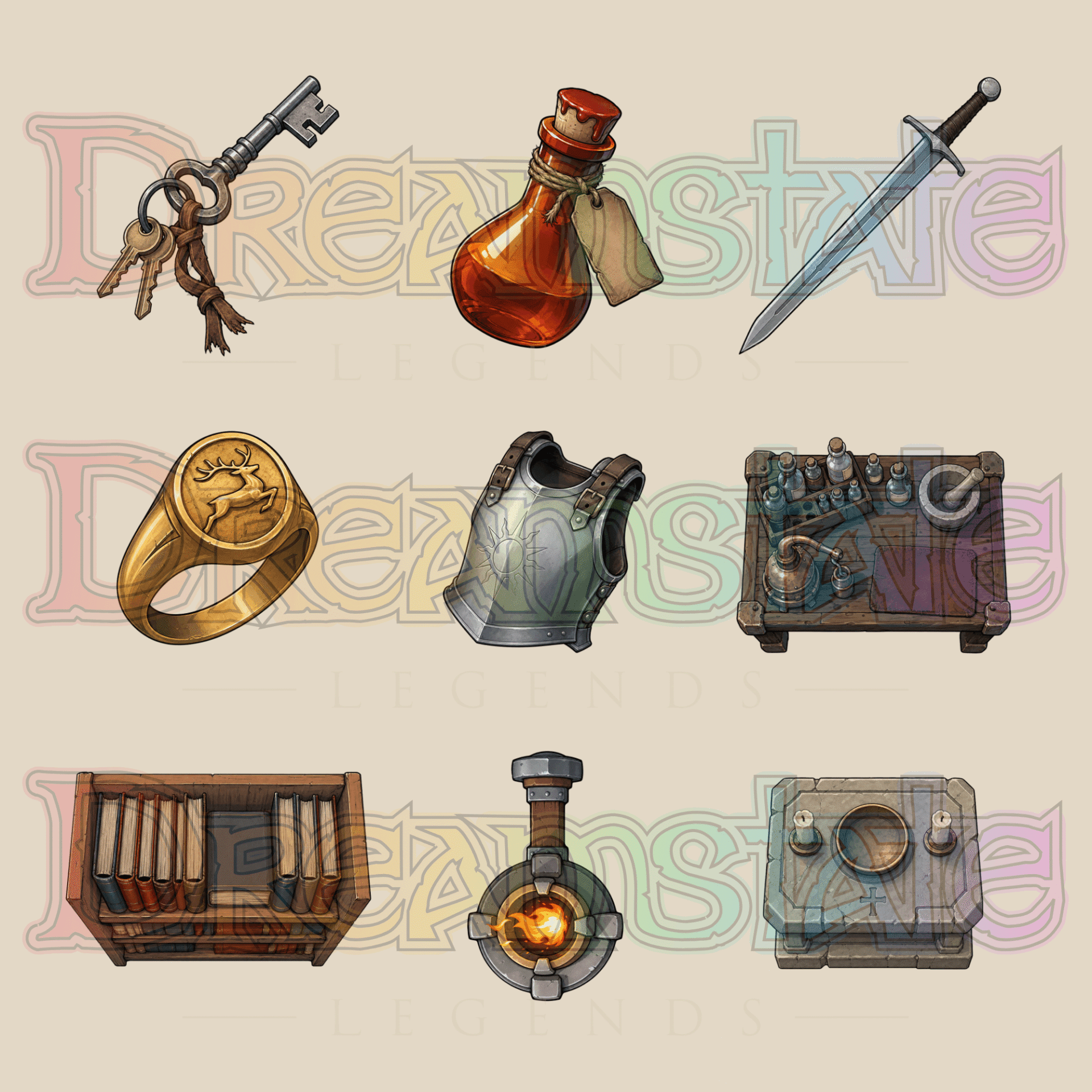 Dreamstate Art Pack 000 - Tabletop Assets Examples