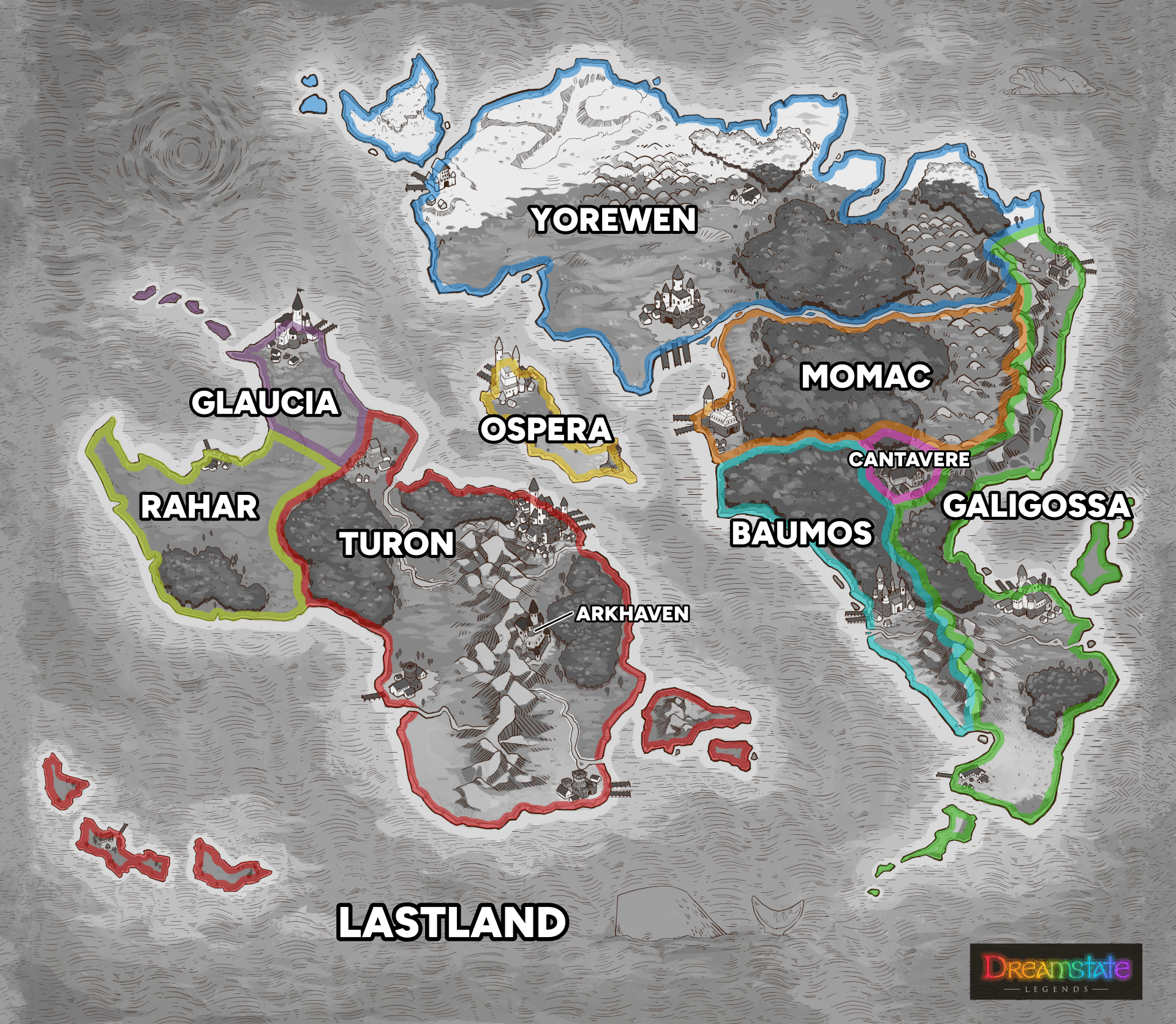 Map of Lastland with Boundaries